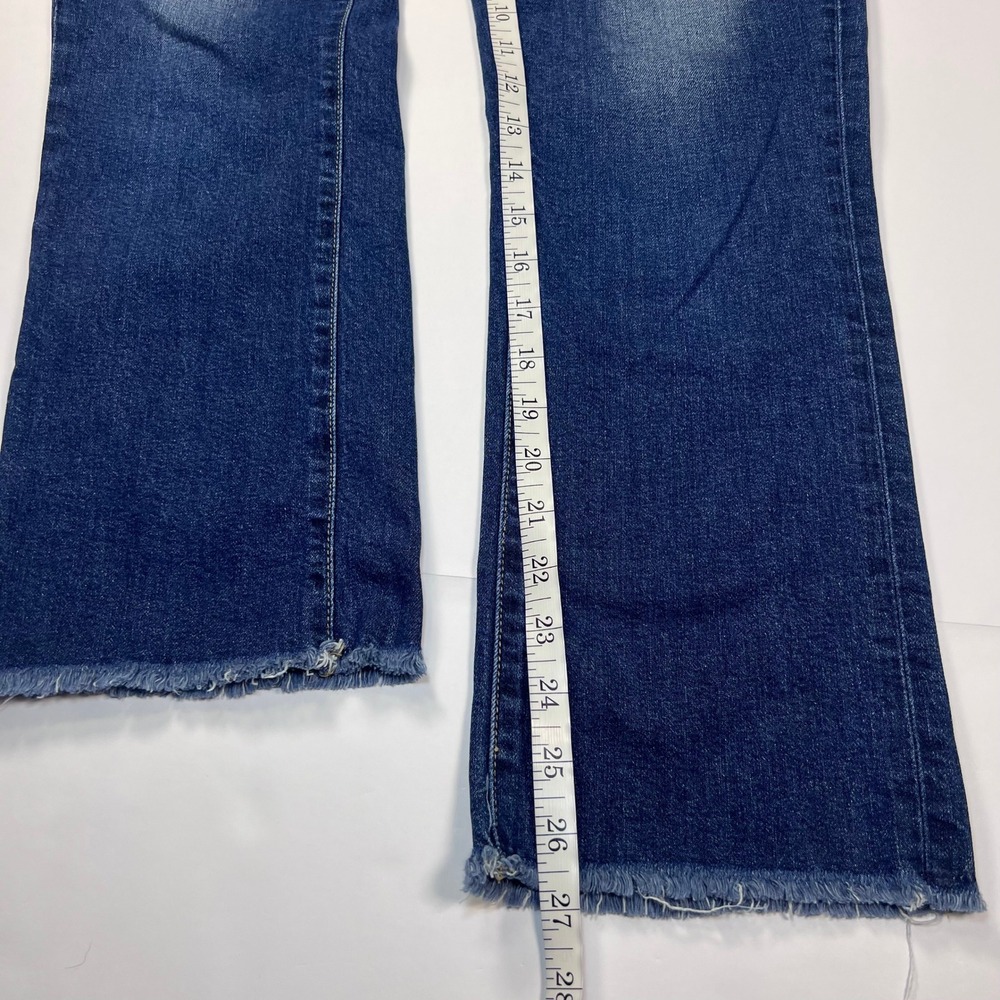PAIGE Jacqueline Straight Jeans Size 28 Domino Blue High Rise Raw Hem Denim - Picture 8 of 12